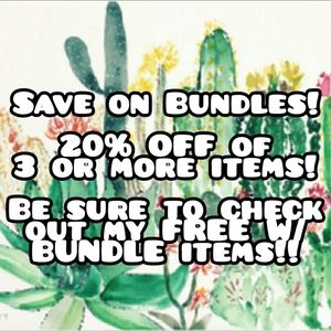 ❤ 20% OFF BUNDLES OF 3 ITEMS OR MORE!! ❤